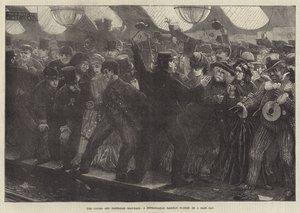 オックスフォードとケンブリッジボートレース、レースの日のメトロポリタン駅 作： Charles J. Staniland